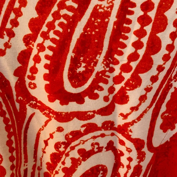 CHICO's Pumpkin Orange Paisley Pattern Top - Picture 3 of 4